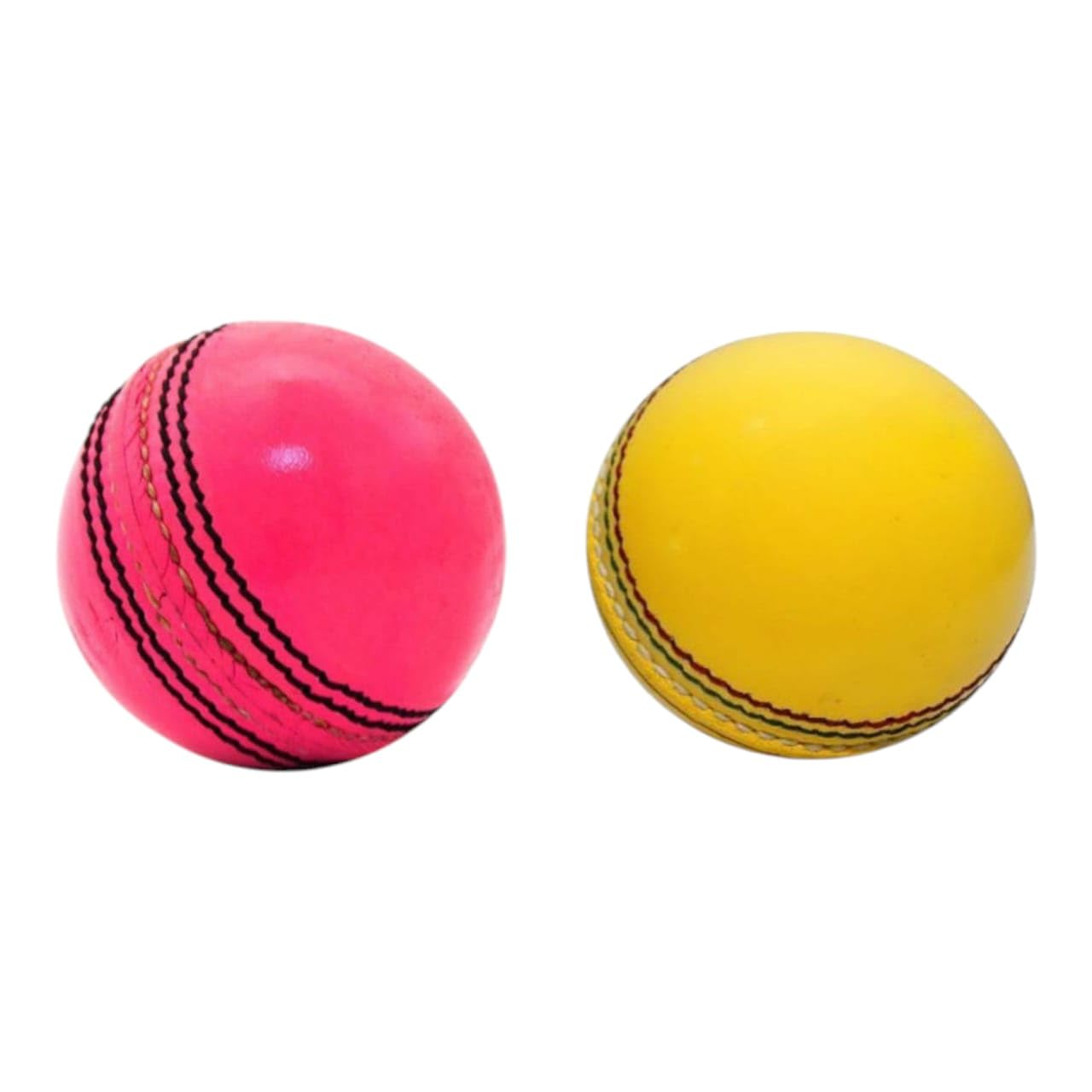 Qodel Right Choice Cricket Lether Ball Yellow & Pink Combo-picture-18