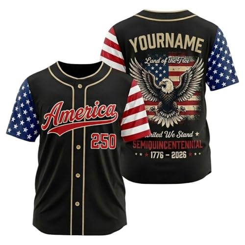 Custom USA Patriotic Baseball Jersey Men Women Youth Kids Printed Name Number Logo Red and Navy Softball Baseball Uniform miniatura 1