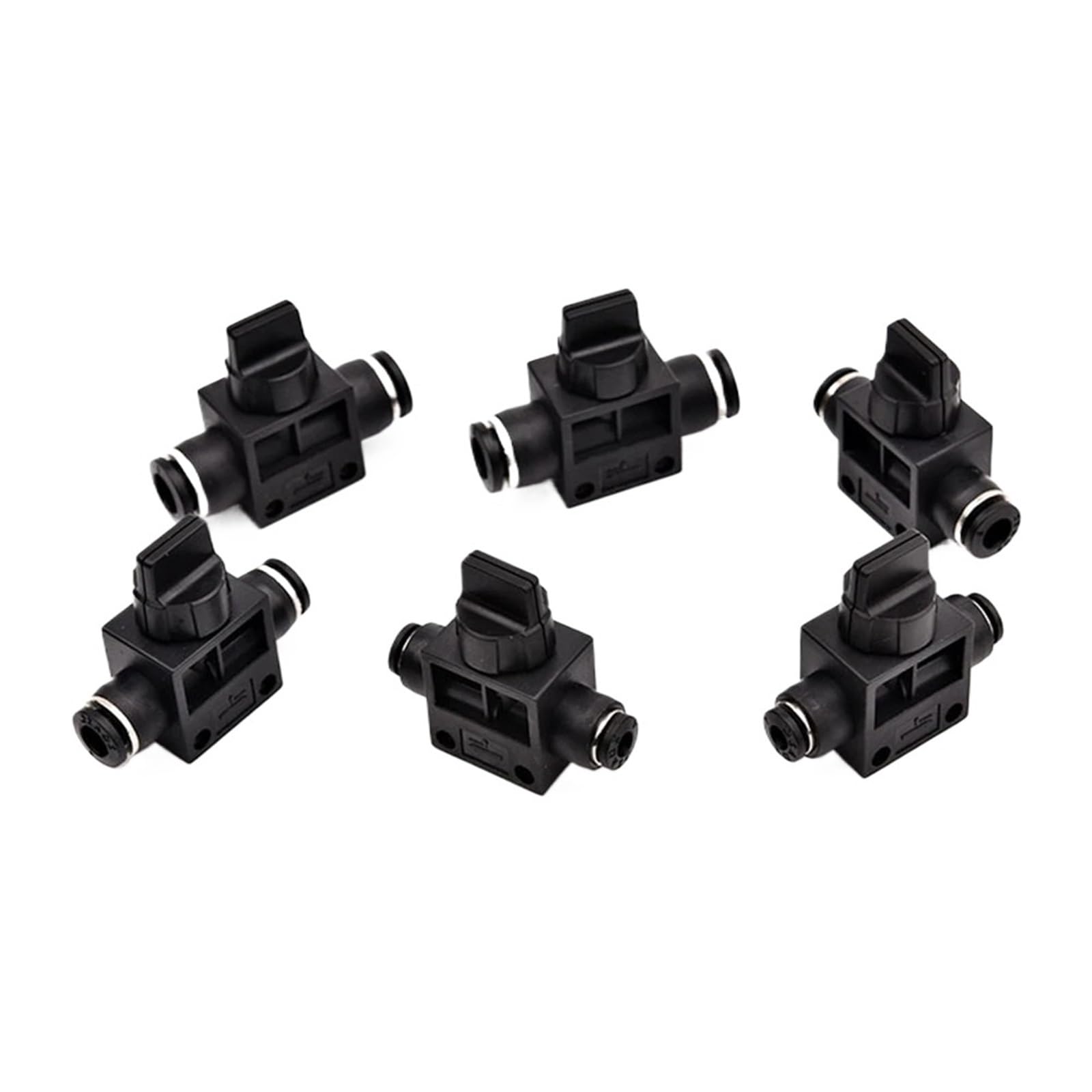 Conector rápido de 4mm de 2 vías para manguera neumática de plástico negra