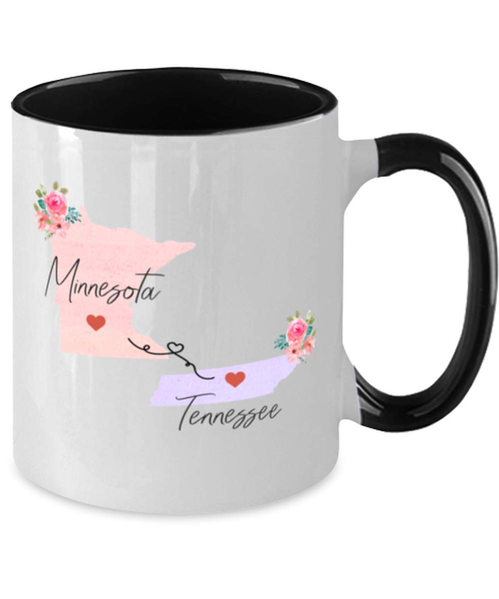 Christmas Unique Gifts for Friends, Thoughtful Gifts from Family, Minnesota Tennessee Long Distance Coffee Mug