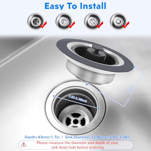 Colador para fregadero de cocina 3 en 1 de acero inoxidable miniatura 3