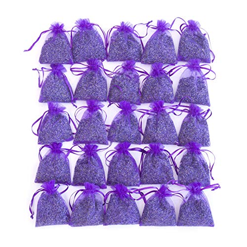 Bag of 25 Sachets Dried Lavender Flower Lavender Sachets for Drawers and Closets, LV-S-C-10