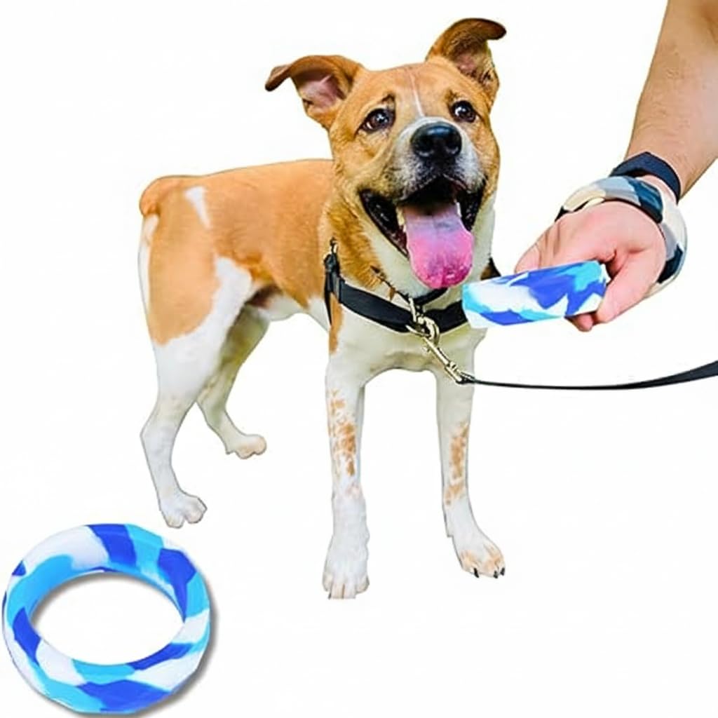 Chunky Teething Rings for Dogs, Bracelet Food Grade Silicone Puppy Chew Toys for Large Puppies, Durable Dog Ring Toy for Medium Large Dogs, Puppy