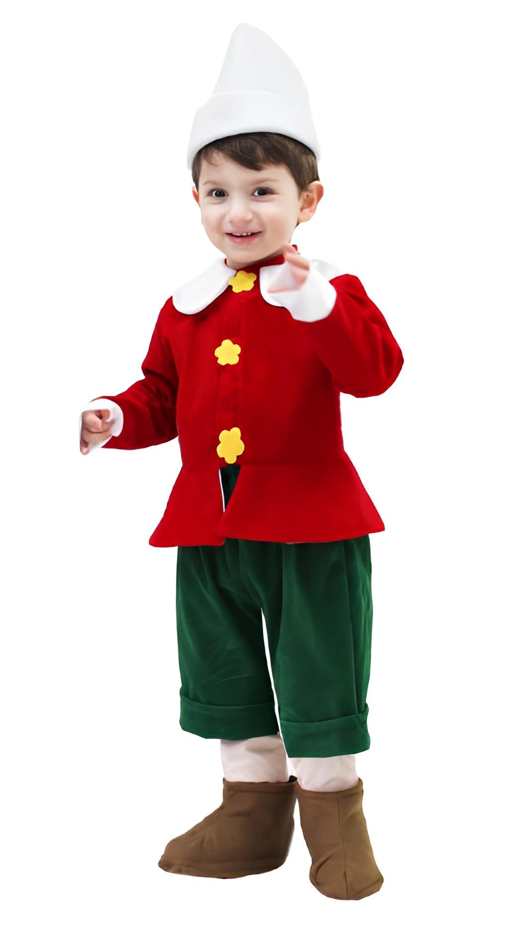 PRESTIGE & DELUXE Costume Carnevale BABY PINOCCHIO primi passi neonato bambino Taglia 12 18 24 36 mesi