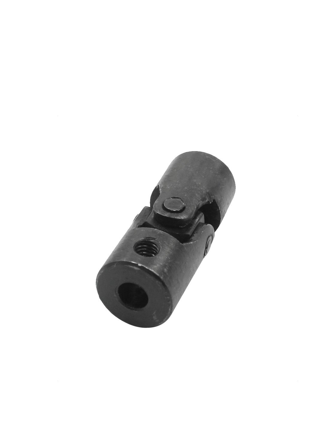 Aexit 6mm Bore Electrical equipment Dia 16mm Diameter 5mm Thread 42mm Long Groove Type Rotatable Black Metal Universal Joint Coupling