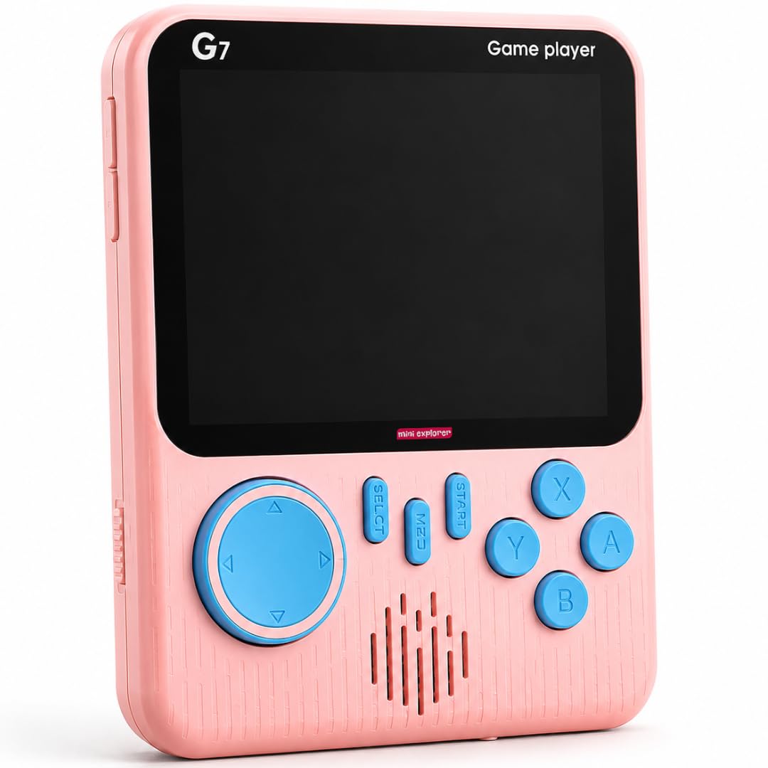MiniExplorer G7 Retro Handheld Gaming Console for Kids & Adults | 666-in-1 Built-in Classic Video Games | Rechargeable Portable Game Player | TV Output | Best Toy Gift for Boys 7-14 Years