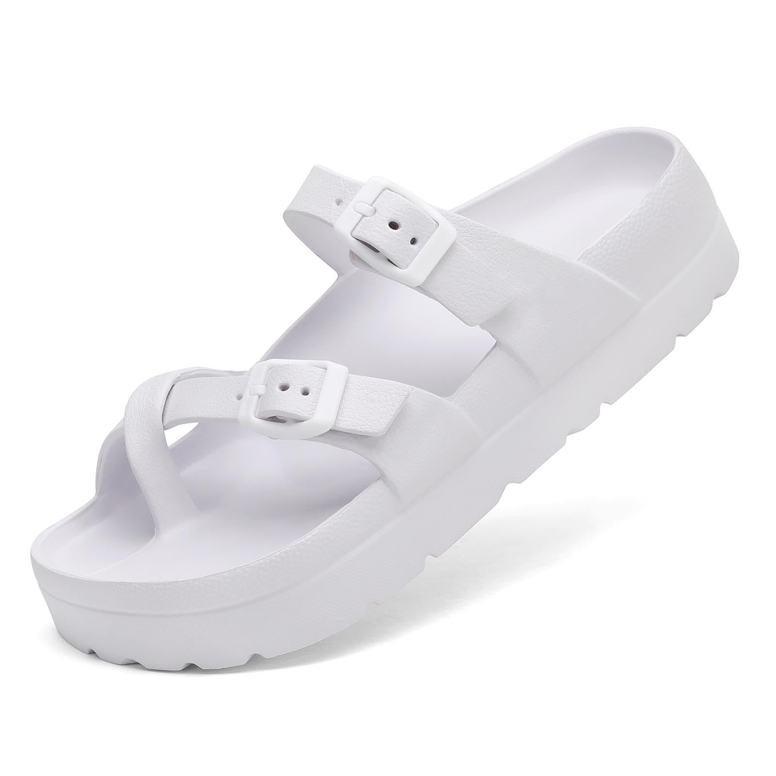 Waysoland Sandalen Damen Sommer,Orthopädische Damen Bequeme Folien Dicke Sohlen Plattform Sandalen mit einstellbarer Schnalle und Ultra Kissen