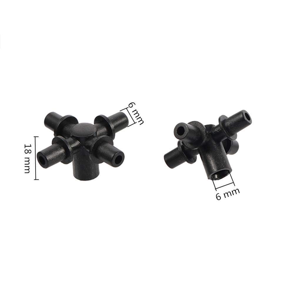 Adaptador de Conector de Manguera 100 Piezas Divisores de Manguera de Riego de Jardín Negro 6 Mm Boquillas de Rociador de Nebulización de Cuatro Vías Acoplamientos de Conexión Del Accesorios