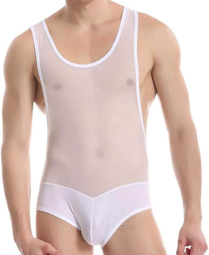 FENTINAYA Intimo da Uomo Intero Body Perizoma Taglio Alto Canottiera da  Wrestling : Amazon.it