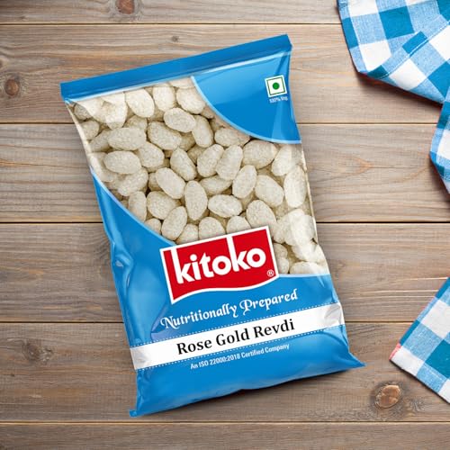 Image of Kitoko Rose Gold Revadi | Sweet Sugar Revadi | Fresh and Crunchy Rewari | Til Sweets | Sesame Candy 200g (Pack of 2)