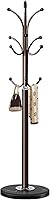 Vista 19 de Perchero de metal con base de mármol natural, perchero independiente, árbol de pasillo resistente con 12 ganchos para colgar ropa, bolsos, bufandas