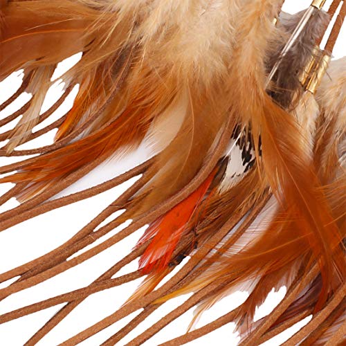 Bigdo Jewelry Fashion Tribal Style Feathers And Leather Tassels Charm Necklace Collar Bib For Women #TOP3