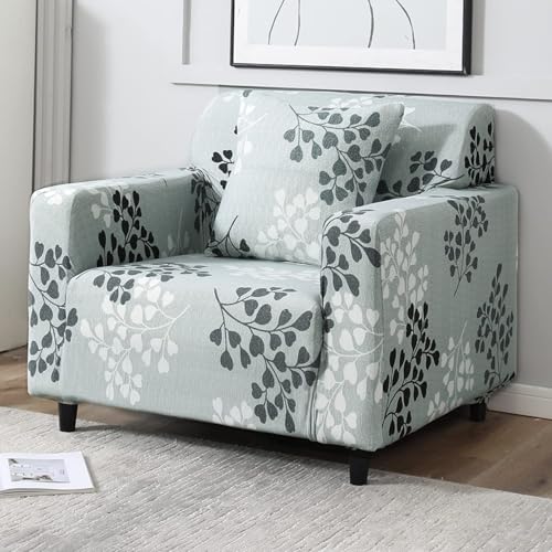 Image of HOKIPO 95% Polyester, 5% Spandex Stretchable Elastic Couch Cover 1 Seater (Ar-4093-D12, Grey)