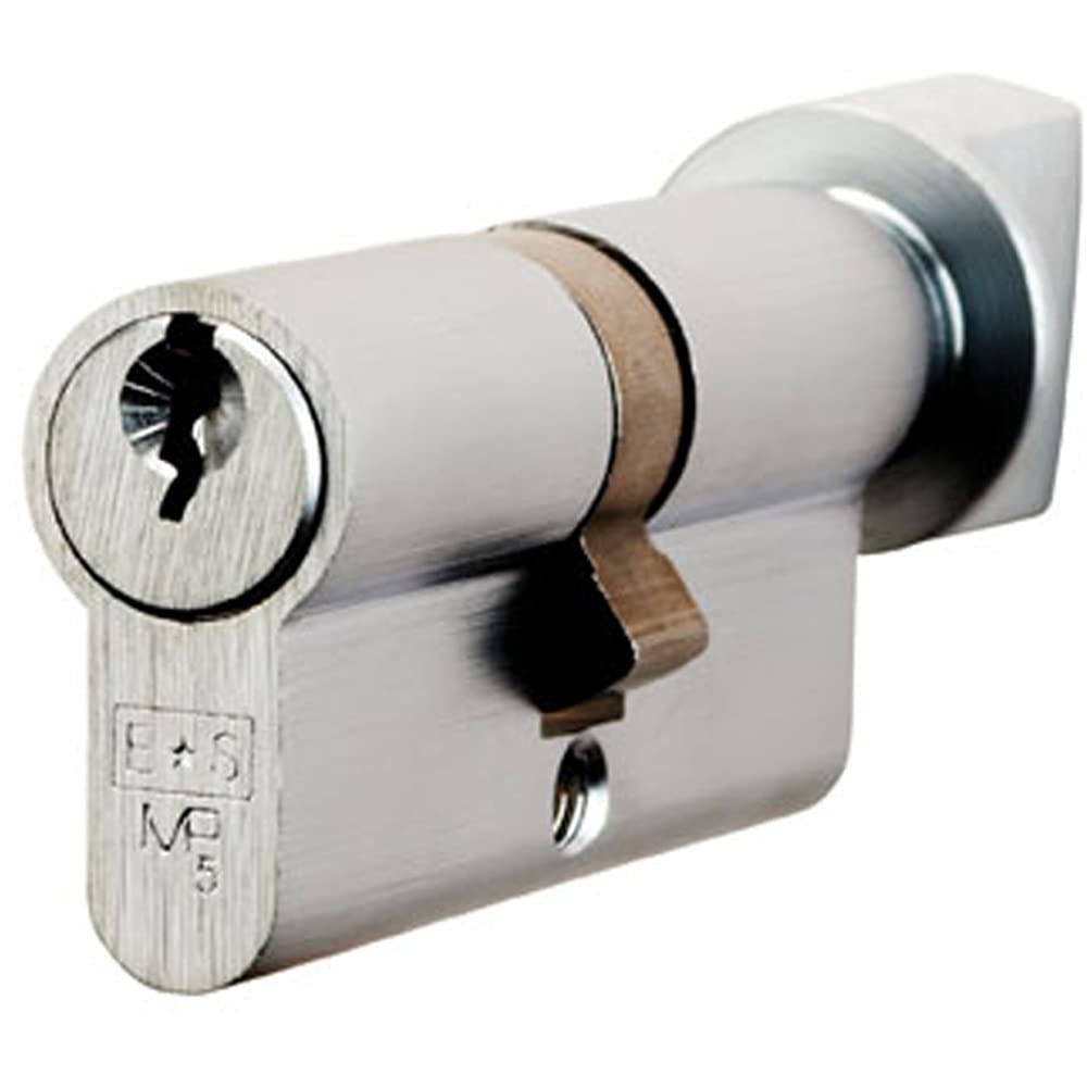 Loops Satin Chrome 70Mm Euro Cylinder & Thumbturn Lock - Keyed To Differ - 5 Pin - | Locking Key Barrel - External Door Security - Standard Cylinder - Keyed Alike, Keyed To Differ Or Master Key Options