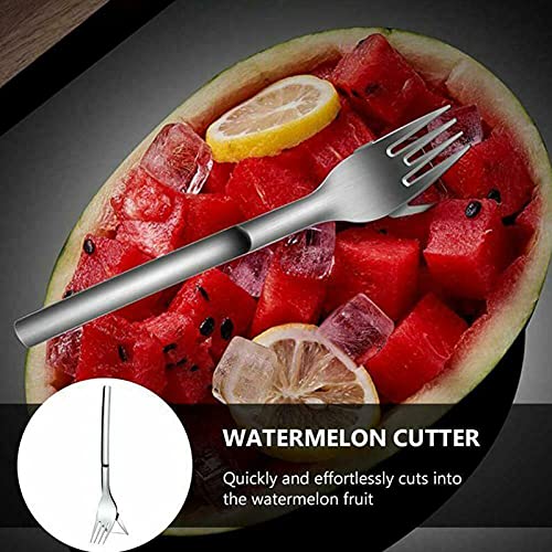 2-in-1 watermeloen vork snijmachine, watermeloen snijmachine met vork, gesneden watermeloen artefact, watermeloen verdeler, roestvrij staal watermeloen snijder mes (1sts) - Image 5