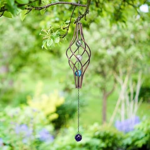 WONDER GARDEN Wind Spinner-Wind Spinners Outdoor - Hanging 360 Degree Swivel Wind Sculpture & Spinners with Colorful Glass Bead for Garden Outdoor Decor or Gift Cover