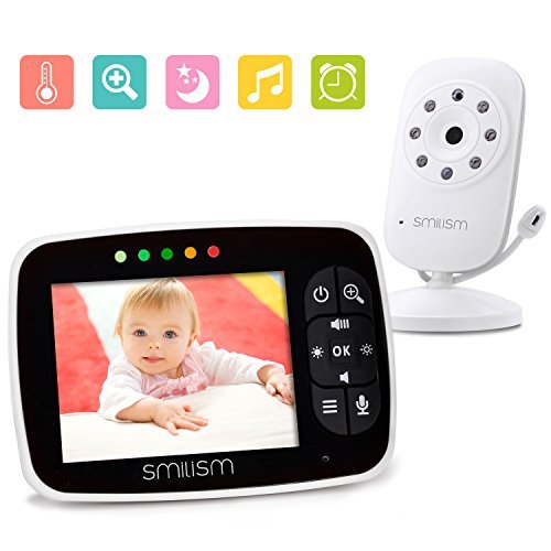 Image of Video Baby Monitor with 3.5" LCD Large Screen Night Vision Camera, 2-way Talk, Temperature Sensor, ECO Mode and Long Transmission Range