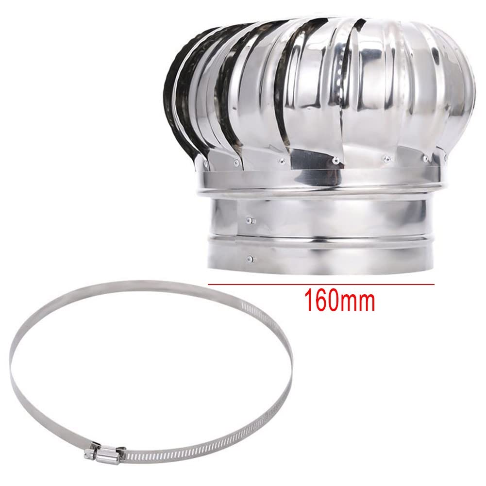 Tappo rotante per canna fumaria in acciaio inox, protezione anti-spifferi per canna fumaria, protezione dalla pioggia con kit di fissaggio