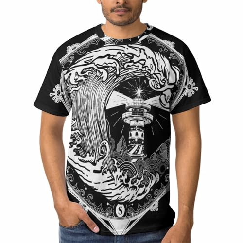 T-shirt esquisse de phare homme idéal pour vos weekends en bord de mer