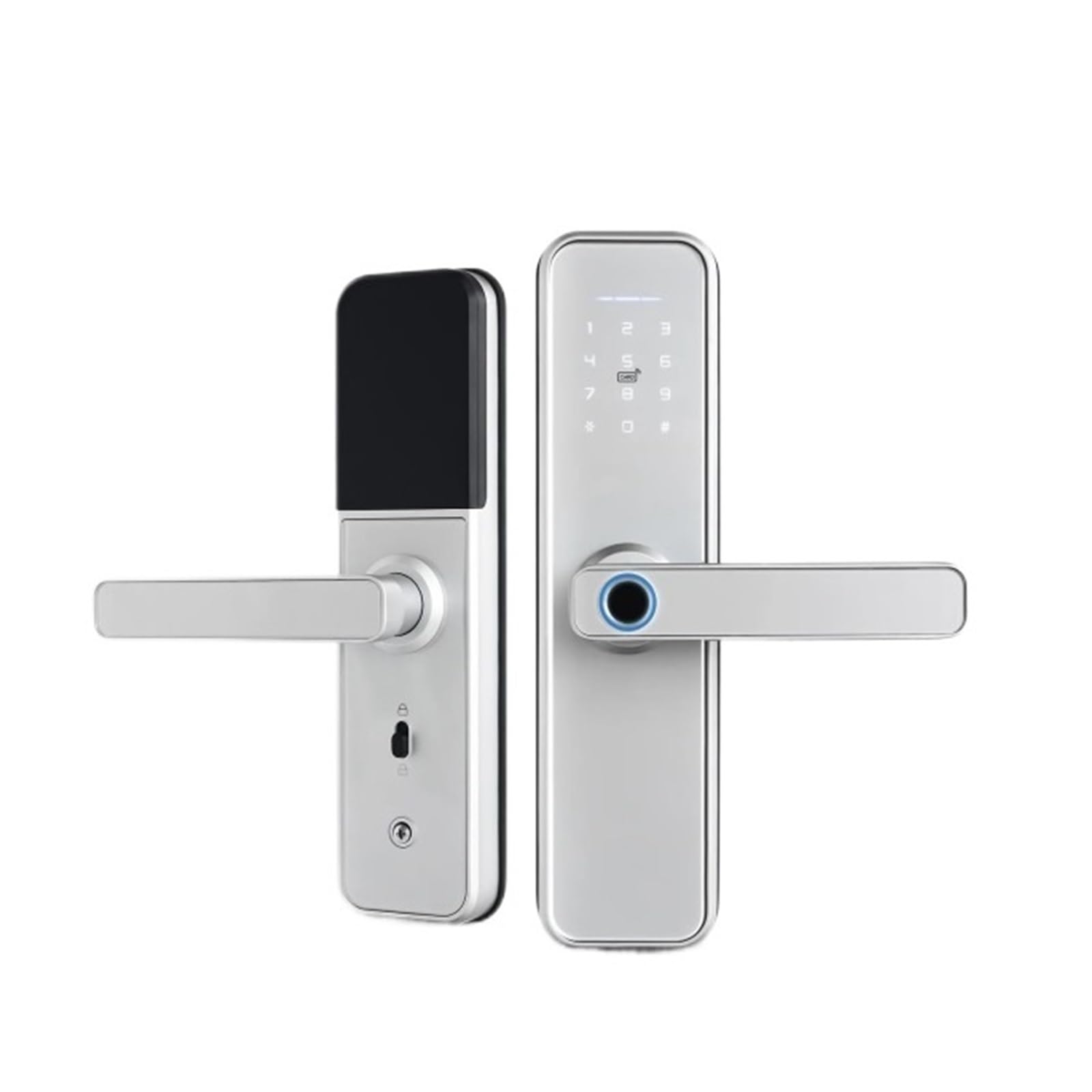 Serrure biométrique à empreintes digitales Tuya Zigbee avec poignée design fin