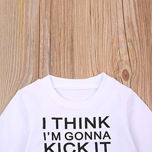 Moletom infantil com estampa de letras, manga comprida, pulôver, camiseta casual para outono e inver