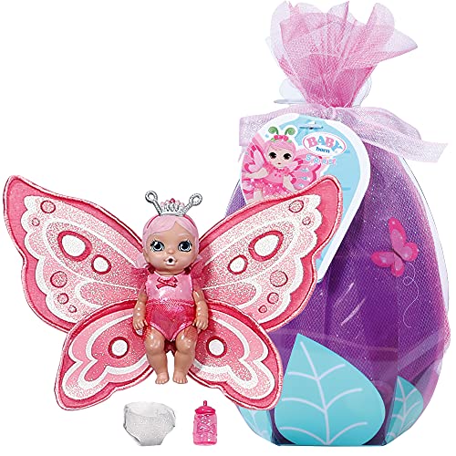 Baby Born MUÑECAS Mariposa - ¡Descubre Las muñecas Surprise para revelar Sus alas de Mariposa Brillantes! Cada muñeca está Equipada con una función de Bebida y Aseo. Hay 12 Modelos para coleccionar