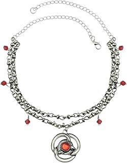 New 2026 Classic Movie American Rhaenyra Targaryen Red Ruby Double Layer Chains Necklace Fashion Jewelry Perfect For Gift For Special Occasions