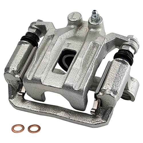 Image of TRQ Rear Ceramic Brake Pad and Rotor Set Includes Calipers