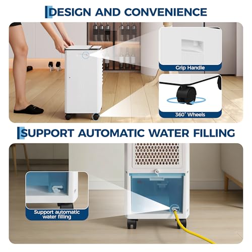 Image of GarveeHome 1.85 GAL Swamp Cooler with Touch & Remote Control, 3 Modes & 3 Speeds, 3-in-1 Evaporative Air Cooler with 90+90 Oscillation, 12H Timer, Portable Air Conditioners for Indoor Outdoor Use