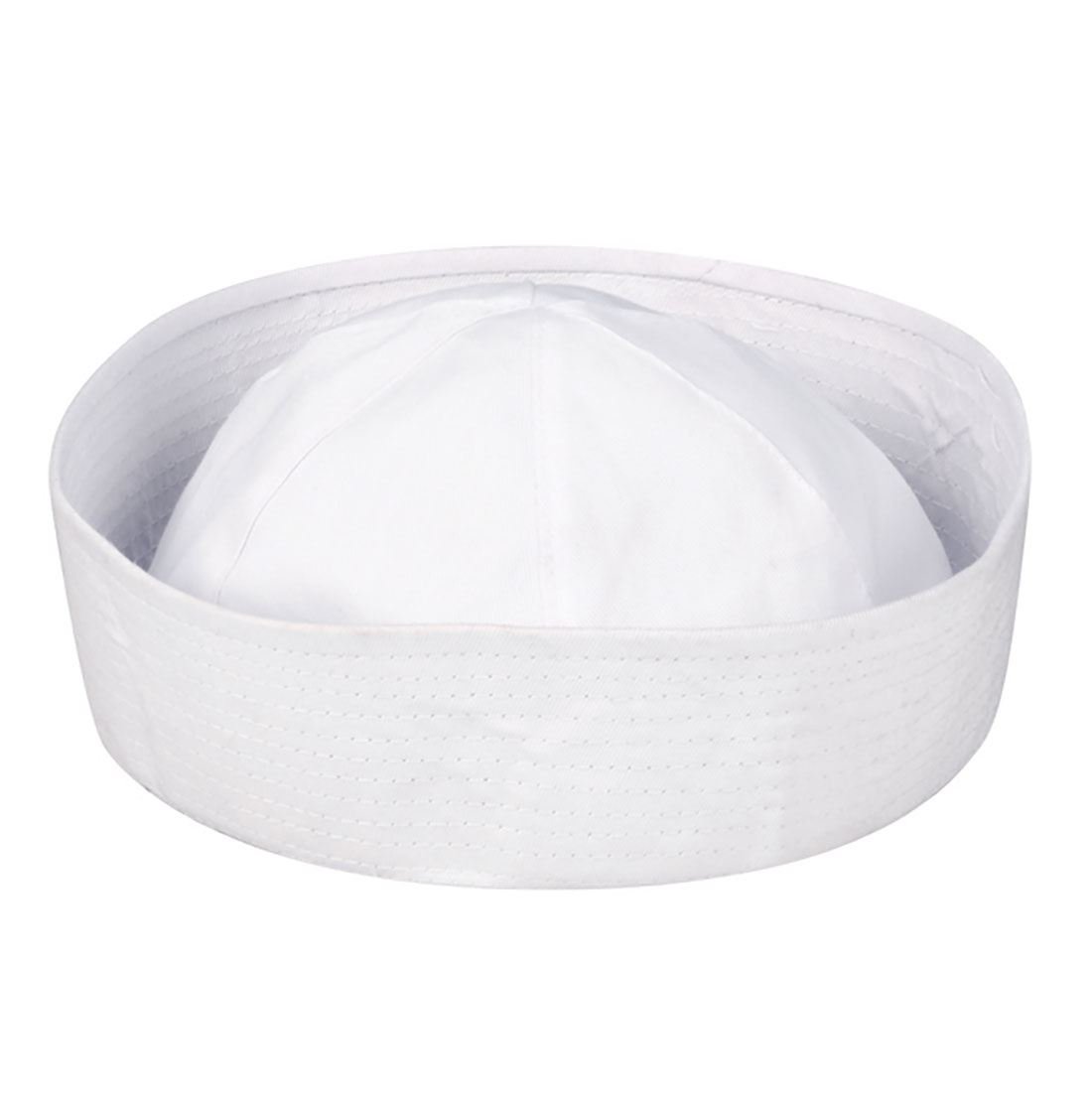 Boys White Fabric Doughboy Sailor Hat Mens Stag Do Fancy Party Hat Accessory