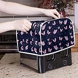 Xoenoiee Funda para tostadora con diseño de mariposas y lunares, impermeable, para electrodomésticos pequeños, universal, para 4 rebanadas, ranura ancha, bolsa organizadora de electrodomésticos, M