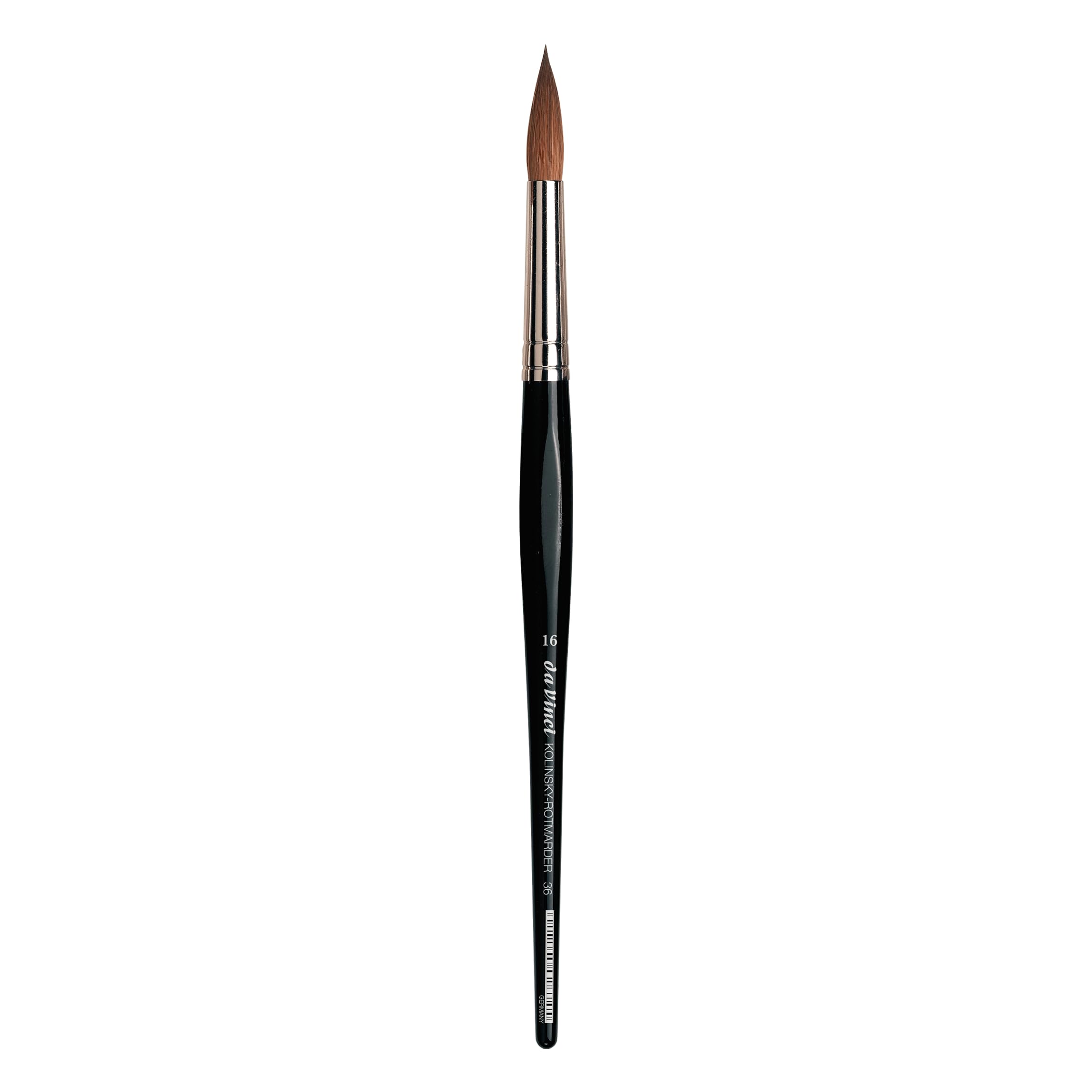 da Vinci Watercolor Series 36 Paint Brush, Round Russian Red Sable with Black Handle, Size 16