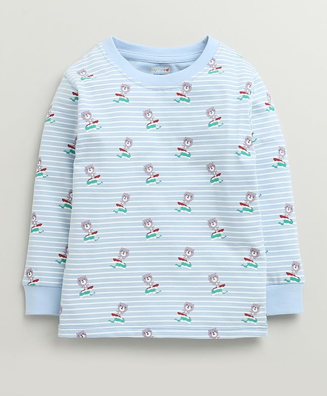 Image of BUMZEE Boys Cotton Full Sleeves T-Shirt & Pyjama Set (Peb10384391)