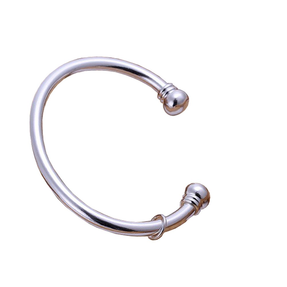 Women Fashion Jewelry Brass Base Silver Plated Cuff Bracelet