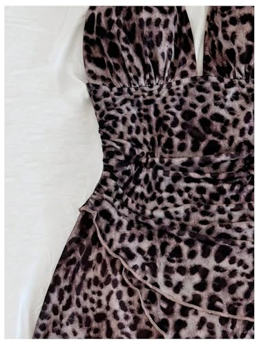 Image of SOLY HUX Women's Y2K Summer Tie Dye Floral Print Halter Sexy Mini Dress Retro Backless Bodycon Birthday Dresses
