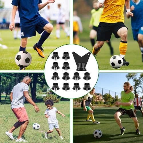 LIANCHEN 12 Stück Fußballschuh Stollen Zum Wechseln Fußballschuhspikes mit Schraubenschlüssel Schraubstollen Fussball Ersatzstollen Kompatibel mit den meisten Fußballschuhen auf dem Markt (Schwarz)