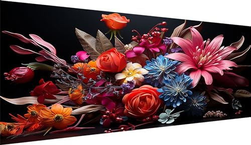 Tableau diamant 100x220cm fleur S-169 pour combler les grands murs vides