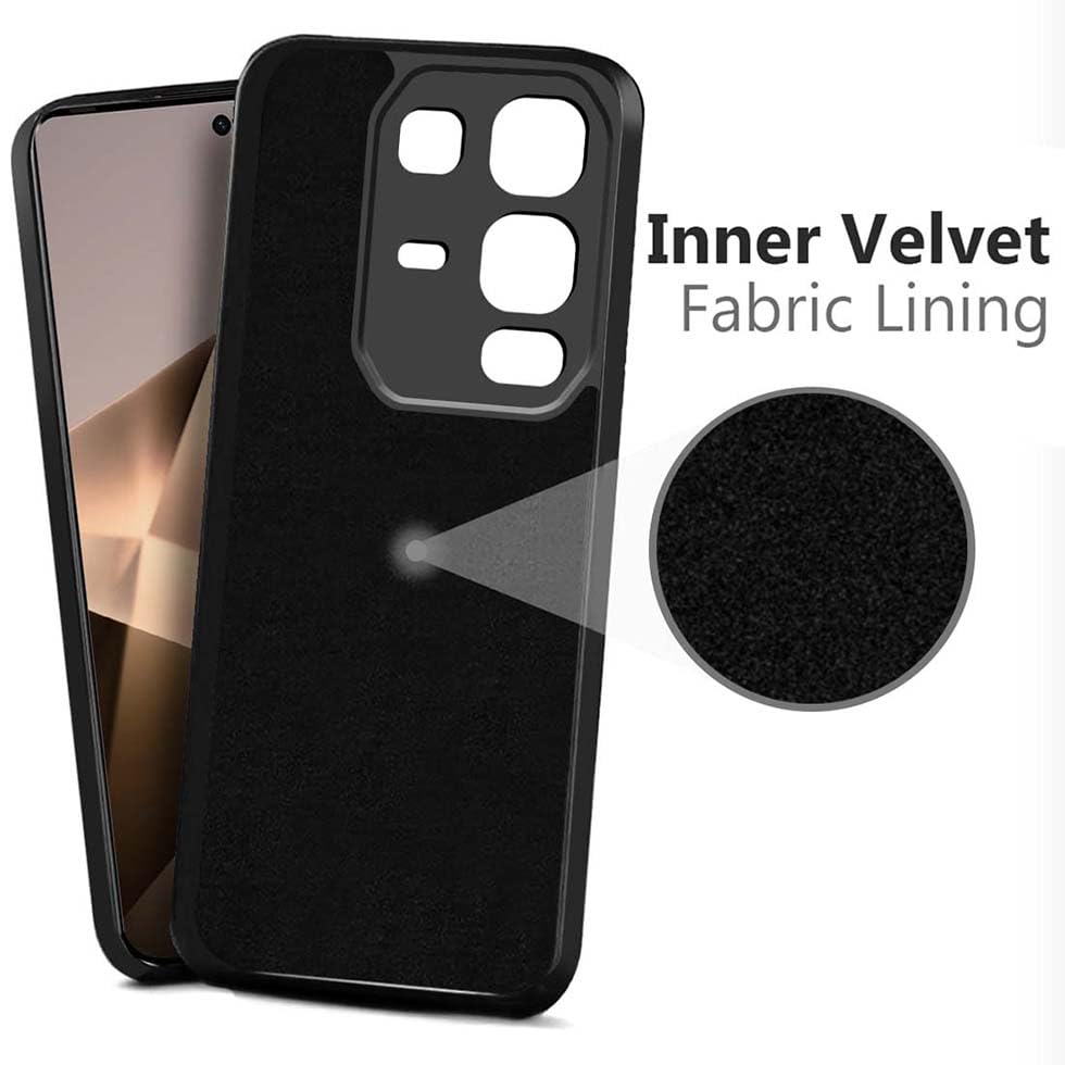 Image of Fashionury Back Cover Case for Infinix Note 50s 5G | Matte Soft Silicon Flexible | Camera Bump Protection | All Side Shock Proof Rubberised Back Case Cover for Infinix Note 50s 5G (Black)