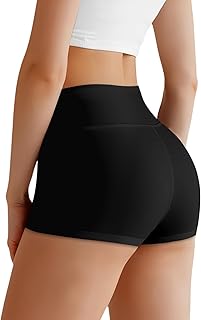 Short de Cintura Alta para, Pantalon Corto Elásticos Antirozaduras Hotpants, Mallas Push Up, Pantalón Corto Shorts Deportivos Mujer para Yoga, Gimnasio, Ciclismo