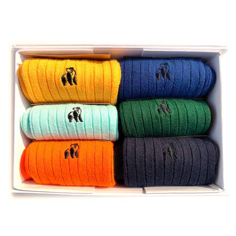 SWOLE PANDA| Luxury Super Soft Bamboo Socks For Men, 6 Pack Gift Box