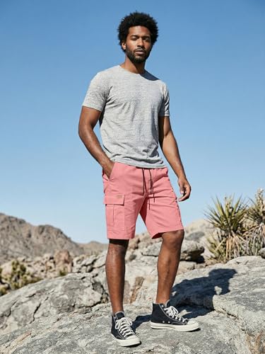 Image of JMIERR Mens Casual Cotton Twill Cargo Shorts Drawstring Classic Chino Stretch Short with 6 Pockets