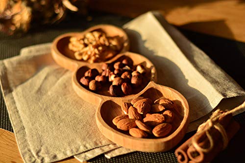 Morp, Heart Shaped Wood Tray, Divided Serving Trays & Platters, Wooden Diet Dish Platter, Cracker Appetizer Plate, Perfect Valentine Day Gift, Food And Cookie Board, Fruit Snack Tray, Natural #TOP7
