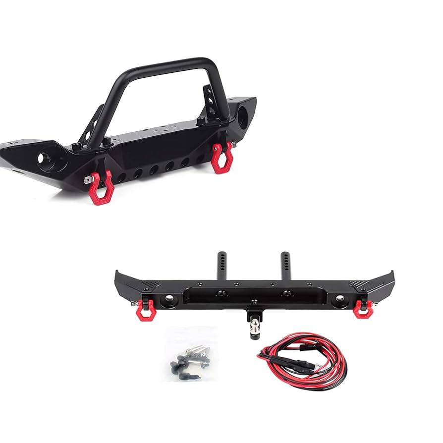 Amazon.com: INJORA RC Metal Front Bumper with LED Light and