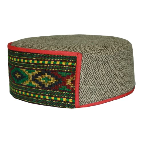 Image of Vastraa Fusion Himachali Topi for Men | Nepali Headwear | Traditional Kullu Cap | Pahadi Topi | Kashmiri Hat | Wool Handcrafted Ethnic Wear