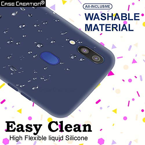 Image of Case Creation Luxurious OG Series for Samsung Galaxy M20 Case Cover,Anti-Dirty Slim Case Frosted Matte Cute Candy TPU Raised Bezel (Splash of Color) Back Cover for Samsung M20 -Navy Blue