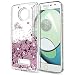 Moto Z Play Case,Moto Z Force Case with HD Screen Protector for Girls Women,LeYi Shiny Glitter Moving Quicksand Liquid Clear TPU Protective Case for Motorola Moto Z Play / Moto Z Force ZX Rose Gold