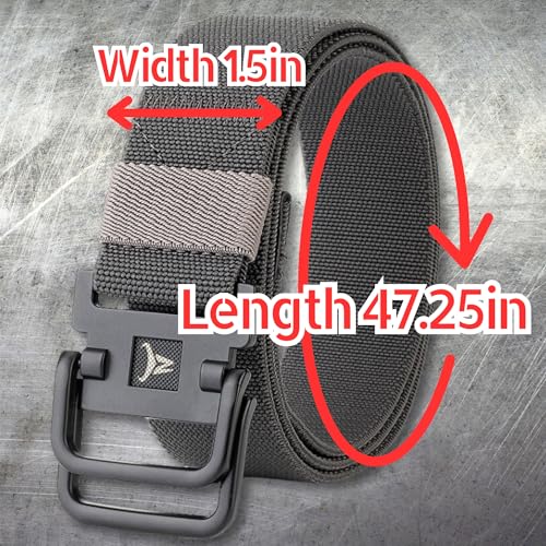 Double D-Ring Elastic Stretch Nylon Web Belt Durable Metal Buckle Travel Fishing2