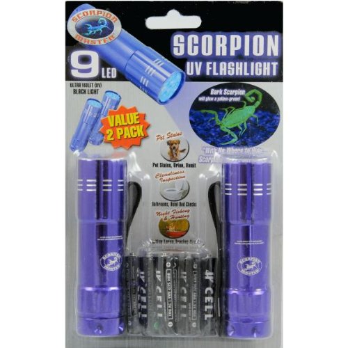 Bulk Buys Scorpion Master 9 LED UV Two Pack Blister - Case of 12