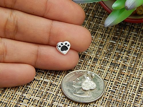 Image of 925 Sterling Silver Paw Print Stud Earrings (Choose Your Style) (Nickel Free)