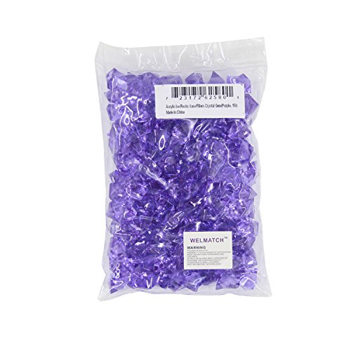 Welmatch Purple Acrylic Ice Rock Crystals Treasure Gems For Table Scatters, Vase Fillers, Wedding, Banquet, Party, Event, Birthday Decoration (Purple 150) #TOP2